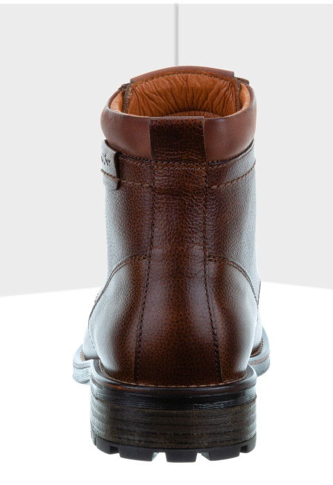 Bruin cognac gladleren Fritz boot
