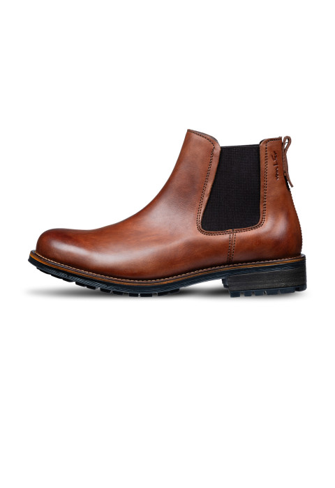 Licht cognac gladleren Fritz chelsea boot