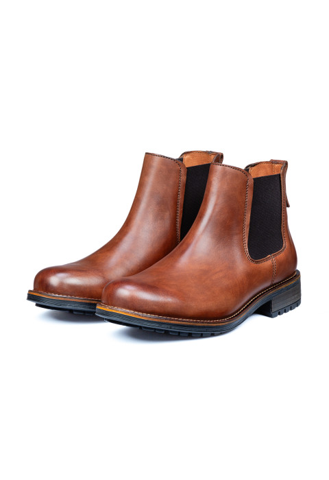 Licht cognac gladleren Fritz chelsea boot
