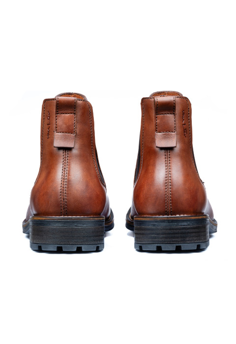 Licht cognac gladleren Fritz chelsea boot