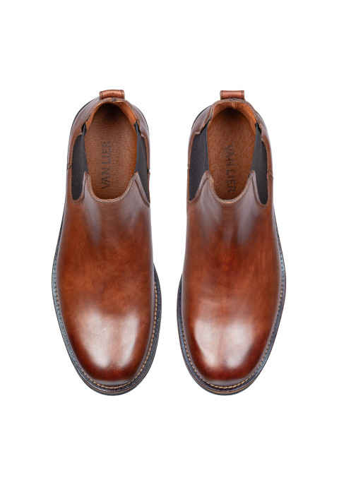 Licht cognac gladleren Fritz chelsea boot