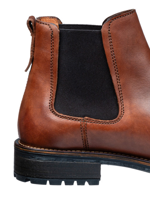 Licht cognac gladleren Fritz chelsea boot