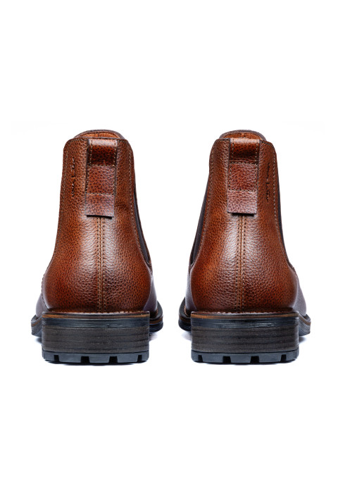 Bruin cognac gladleren Fritz chelsea boot
