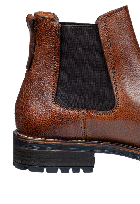 Bruin cognac gladleren Fritz chelsea boot