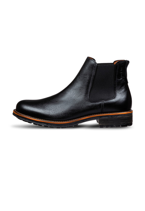 Zwart gladleren Fritz Chelsea boot