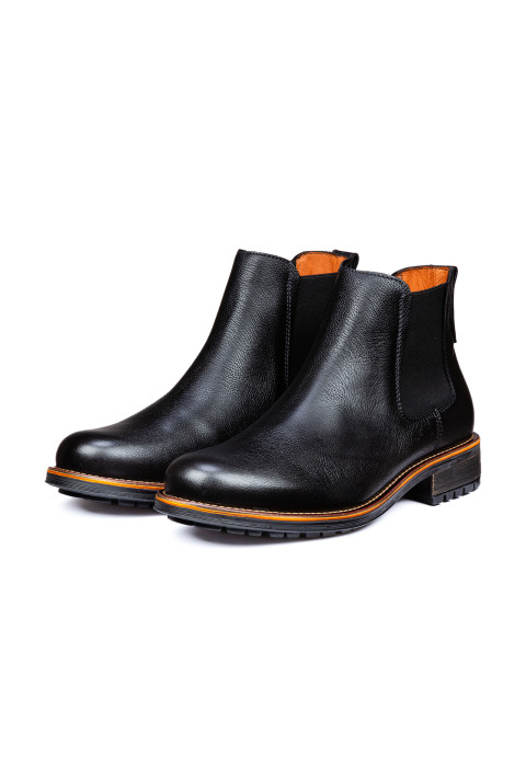 Zwart gladleren Fritz Chelsea boot