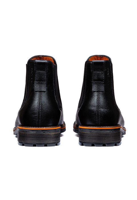 Zwart gladleren Fritz Chelsea boot