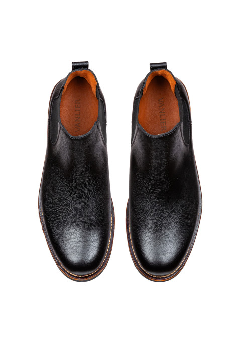 Zwart gladleren Fritz Chelsea boot