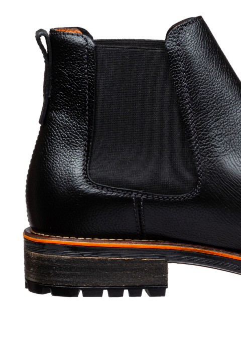 Zwart gladleren Fritz Chelsea boot