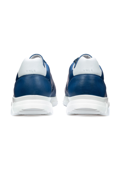 Blauw gladleren Luca sneaker