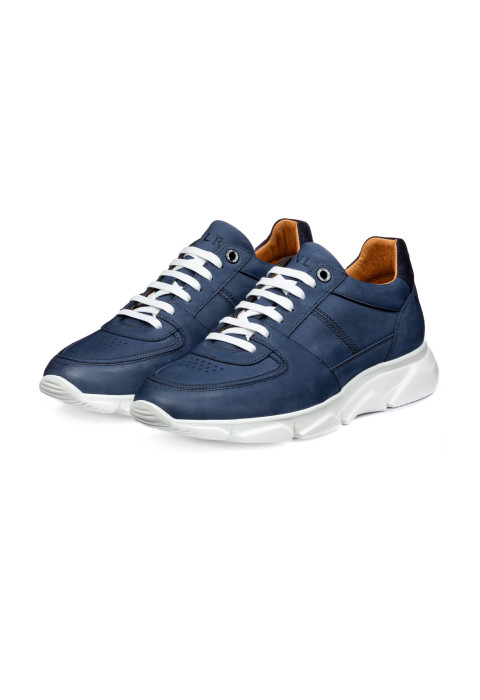 Blauw nubuck Luca sneaker