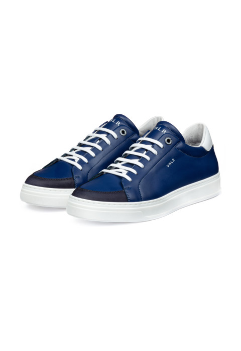 Blauw gladleren Barossa sneaker