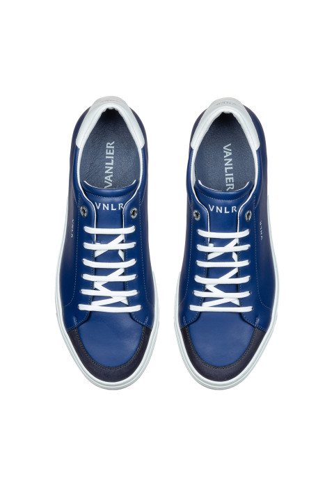Blauw gladleren Barossa sneaker