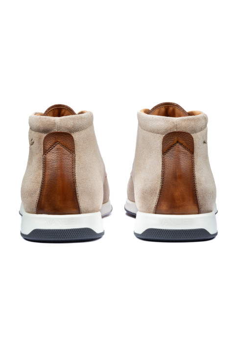 Beige suède Ticino halfhoge veterschoen