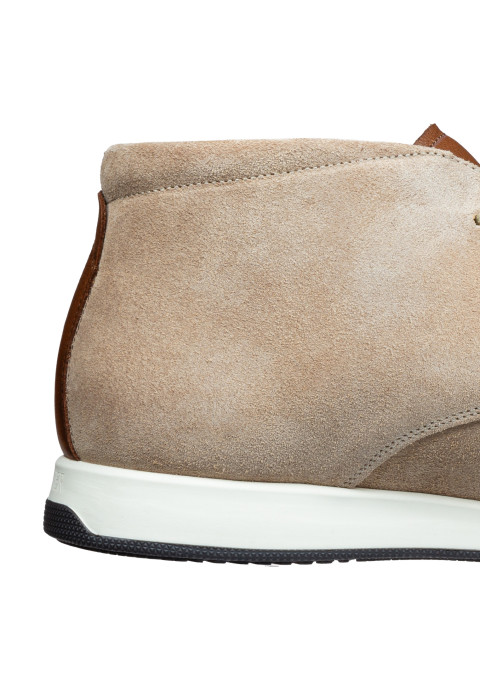 Beige suède Ticino halfhoge veterschoen