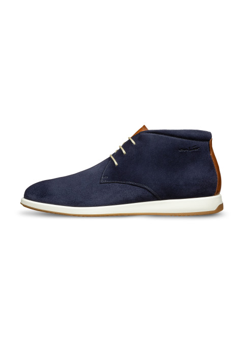 Navy suède Ticino halfhoge veterschoen