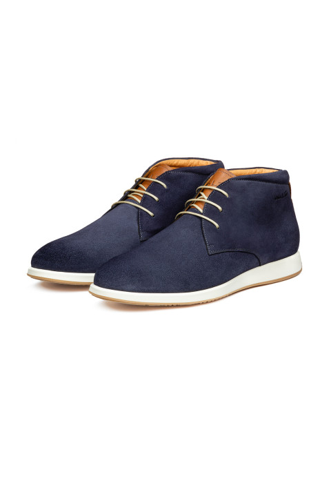 Navy suède Ticino halfhoge veterschoen