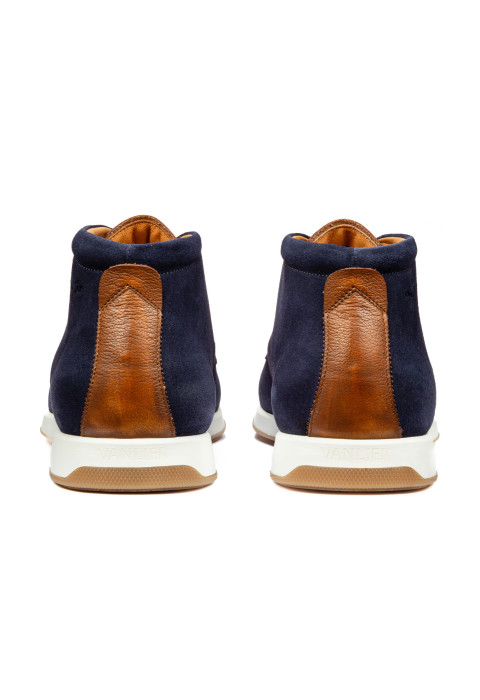 Navy suède Ticino halfhoge veterschoen