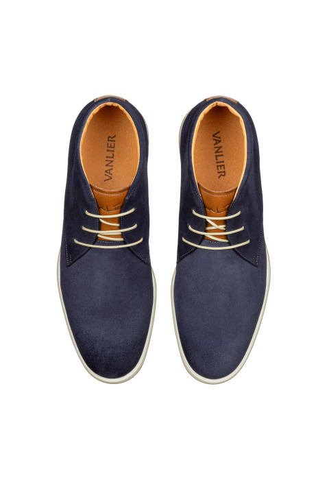 Navy suède Ticino halfhoge veterschoen