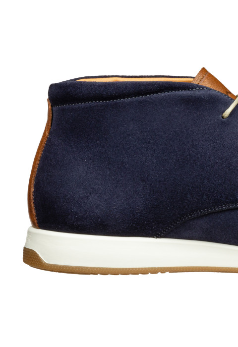 Navy suède Ticino halfhoge veterschoen