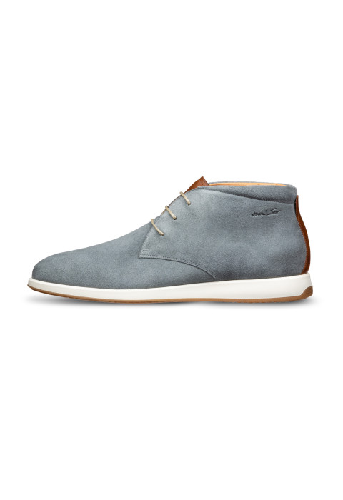 Grijs blauw suède Ticino halfhoge veterschoen