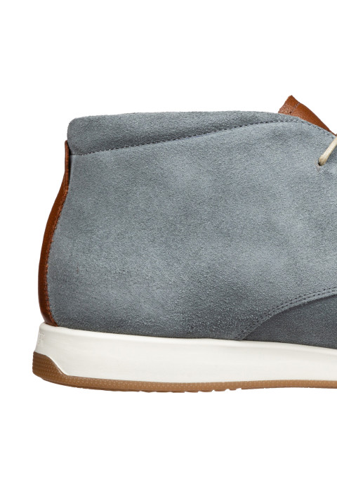 Grijs blauw suède Ticino halfhoge veterschoen