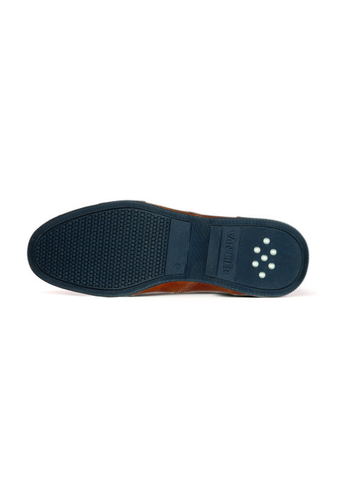 Cognac gladleren Magnus sneaker