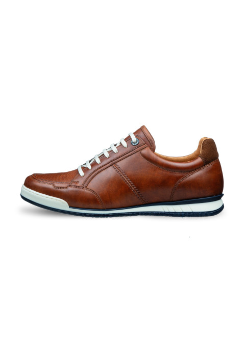 Licht cognac gladleren Magnus sneaker