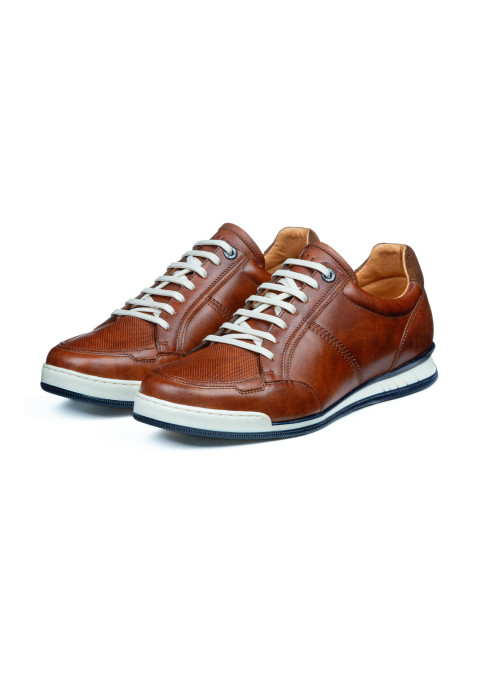 Licht cognac gladleren Magnus sneaker