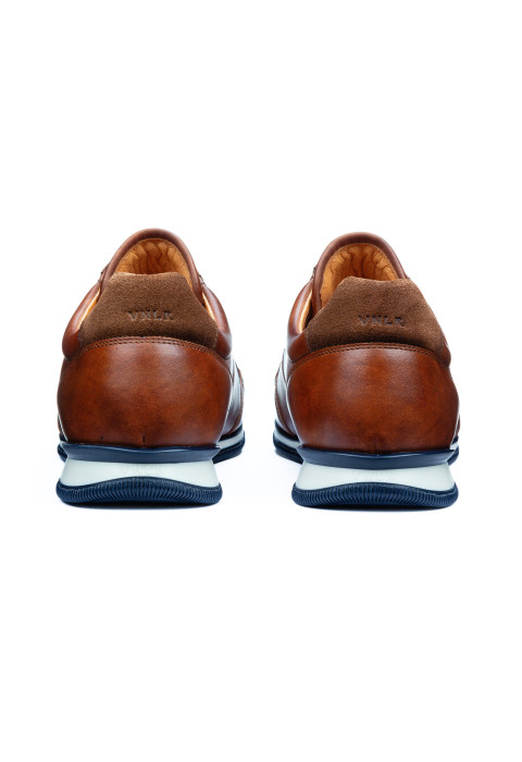 Licht cognac gladleren Magnus sneaker