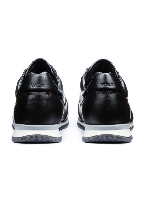 Zwart gladleren Magnus sneaker