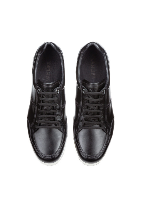 Zwart gladleren Magnus sneaker