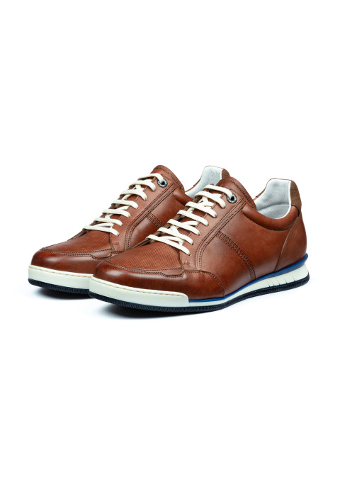 Licht cognac gladleren Magnus sneaker