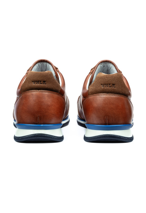 Licht cognac gladleren Magnus sneaker