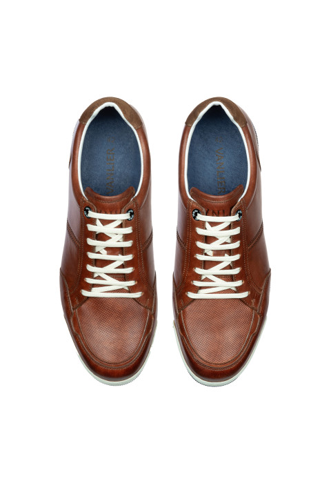 Licht cognac gladleren Magnus sneaker