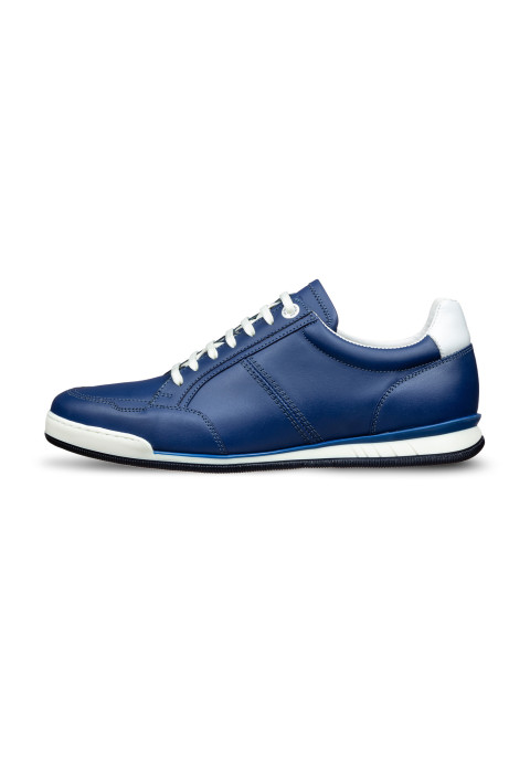 Blauw gladleren Magnus sneaker