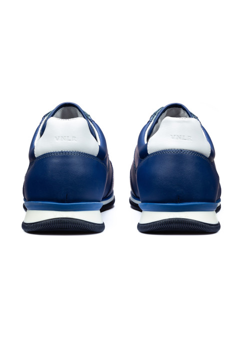 Blauw gladleren Magnus sneaker