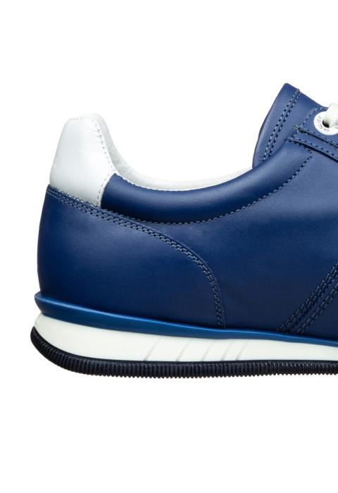 Blauw gladleren Magnus sneaker