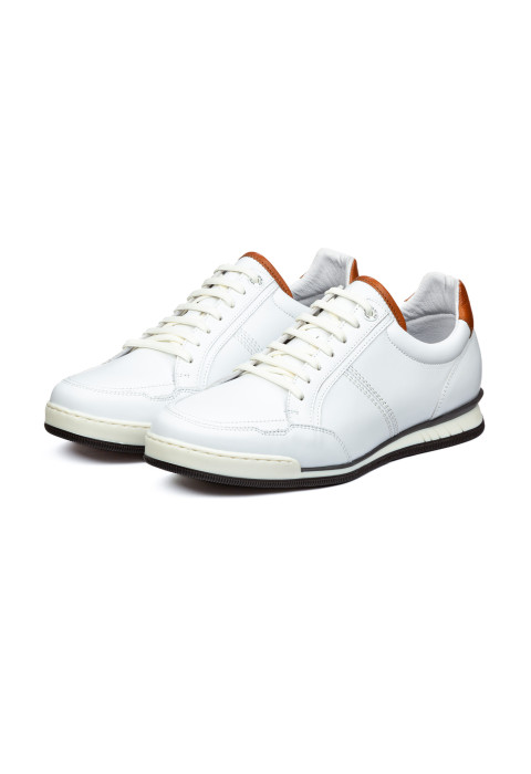Wit gladleren Magnus sneaker