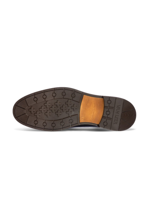 Navy gladleren Boston halfhoge veterschoen
