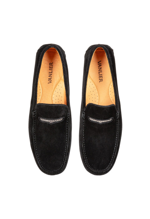 Zwart suède Mocassin