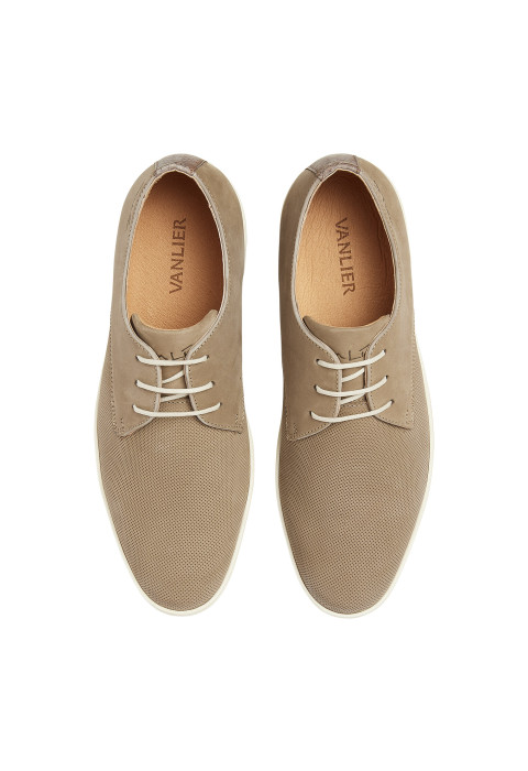 Taupe nubuck Lugano veterschoen