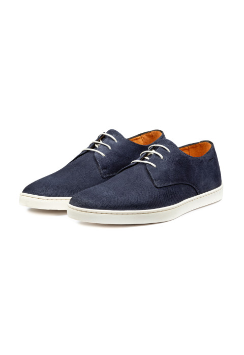 Navy suède Lugano veterschoen