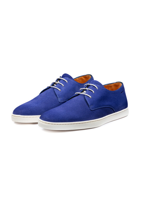 Blauw suède Lugano veterschoen