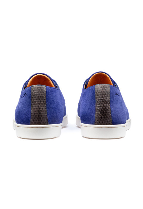 Blauw suède Lugano veterschoen
