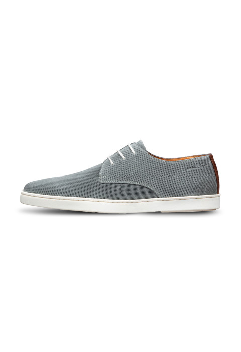Grijs blauw suède Lugano veterschoen