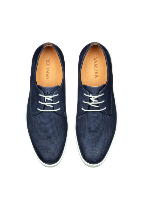 Navy nubuck Lugano veterschoen