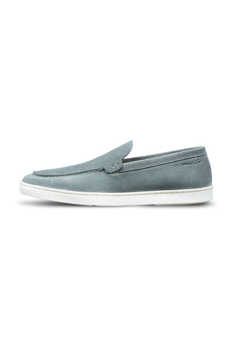 Grijs blauw suède Lugano loafer