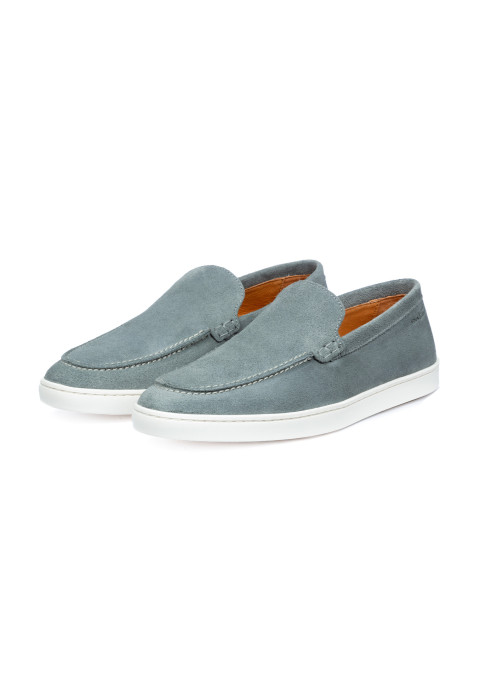 Grijs blauw suède Lugano loafer