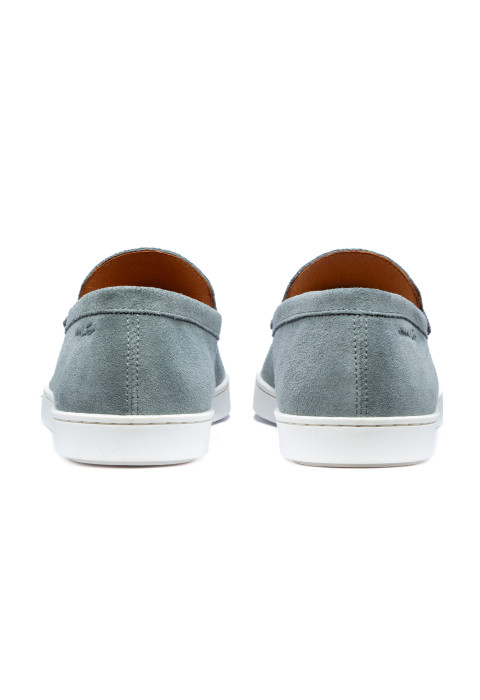 Grijs blauw suède Lugano loafer